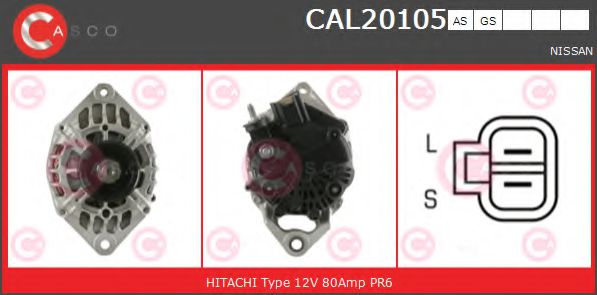CASCO CAL20105GS Генератор для NISSAN (Ниссан) CASCO CAL20105GS Генератор для NISSAN (Ниссан)