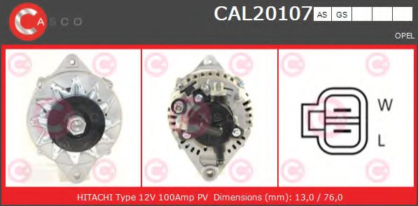 CASCO CAL20107AS Генератор для автомобилей с кондиционером для OPEL ASTRA F (Опель Астра ф) CASCO CAL20107AS Генератор для автомобилей с кондиционером для OPEL ASTRA F (Опель Астра ф)