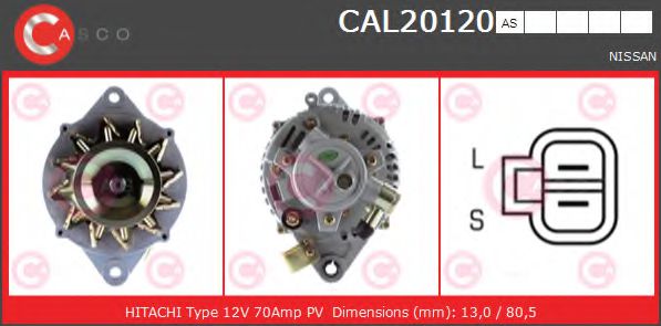 CASCO CAL20120AS Генератор для NISSAN PRIMERA (Ниссан Примера) CASCO CAL20120AS Генератор для NISSAN PRIMERA (Ниссан Примера)