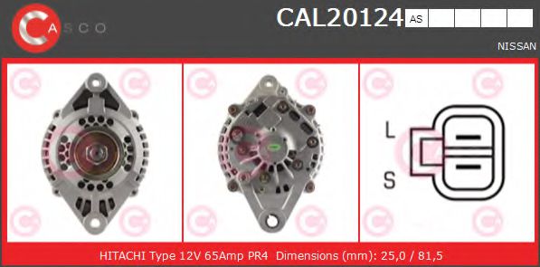 CASCO CAL20124AS Генератор для NISSAN (Ниссан) CASCO CAL20124AS Генератор для NISSAN (Ниссан)