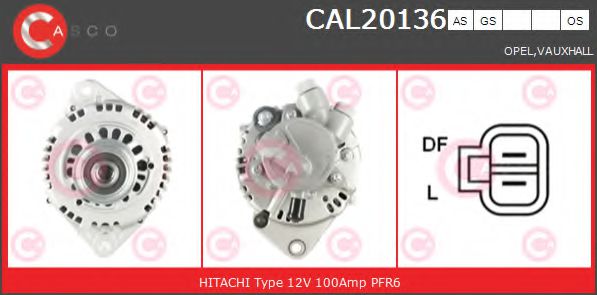 CASCO CAL20136AS Генератор для OPEL ASTRA H (Опель Астра н) CASCO CAL20136AS Генератор для OPEL ASTRA H (Опель Астра н)