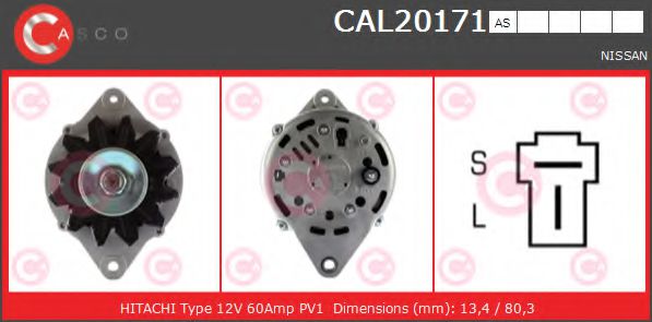 CASCO CAL20171AS Генератор для NISSAN (Ниссан) CASCO CAL20171AS Генератор для NISSAN (Ниссан)