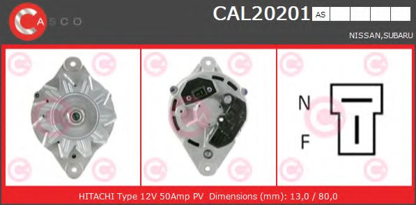 CASCO CAL20201AS Генератор для NISSAN (Ниссан) CASCO CAL20201AS Генератор для NISSAN (Ниссан)