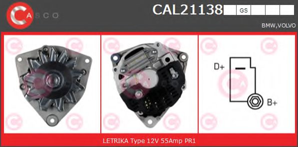 CASCO CAL21138GS Генератор 45 для BMW 3 (Бмв 3) CASCO CAL21138GS Генератор 45 для BMW 3 (Бмв 3)