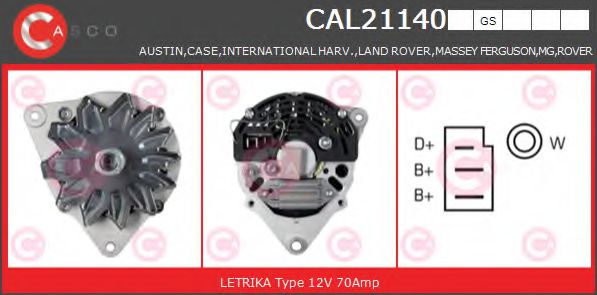 CASCO CAL21140GS Генератор для LAND ROVER DEFENDER (Ленд ровер/лэнд ровер Дэфэндэр) CASCO CAL21140GS Генератор для LAND ROVER DEFENDER (Ленд ровер/лэнд ровер Дэфэндэр)