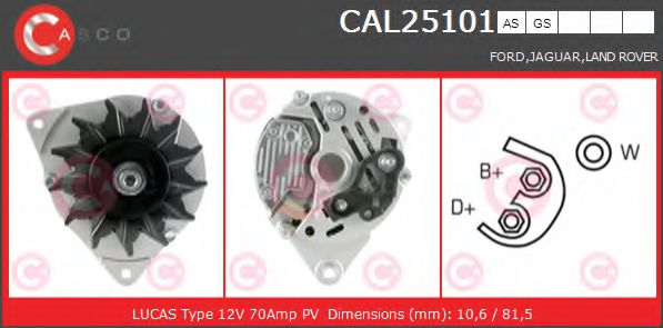 CASCO CAL25101AS Генератор для FORD ORION II (Форд Орион 2) CASCO CAL25101AS Генератор для FORD ORION II (Форд Орион 2)