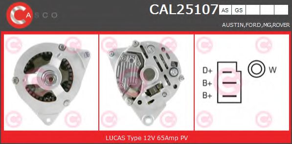 CASCO CAL25107AS Генератор для ROVER 400 (Ровер 400) CASCO CAL25107AS Генератор для ROVER 400 (Ровер 400)