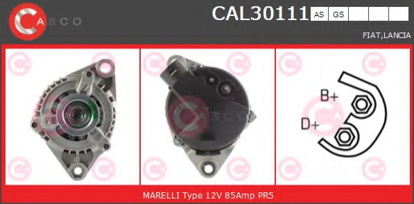 CASCO CAL30111AS Генератор для FIAT BRAVA (Фиат Брава) CASCO CAL30111AS Генератор для FIAT BRAVA (Фиат Брава)