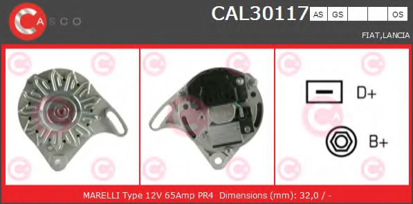 CASCO CAL30117AS Генератор для LANCIA (Лансиа/лянча) CASCO CAL30117AS Генератор для LANCIA (Лансиа/лянча)