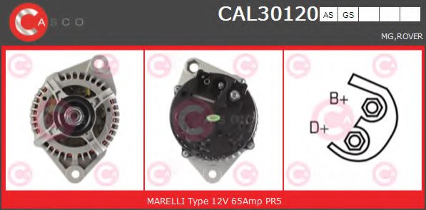 CASCO CAL30120AS Генератор для ROVER 400 (Ровер 400) CASCO CAL30120AS Генератор для ROVER 400 (Ровер 400)