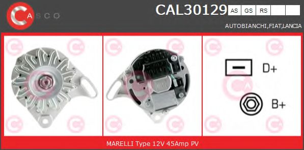 CASCO CAL30129AS Генератор для FIAT UNO (Фиат Уно) CASCO CAL30129AS Генератор для FIAT UNO (Фиат Уно)