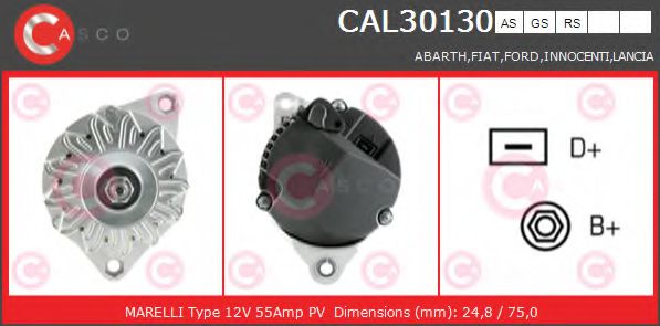 CASCO CAL30130AS Генератор для FIAT STRADA II (Фиат Страда 2) CASCO CAL30130AS Генератор для FIAT STRADA II (Фиат Страда 2)