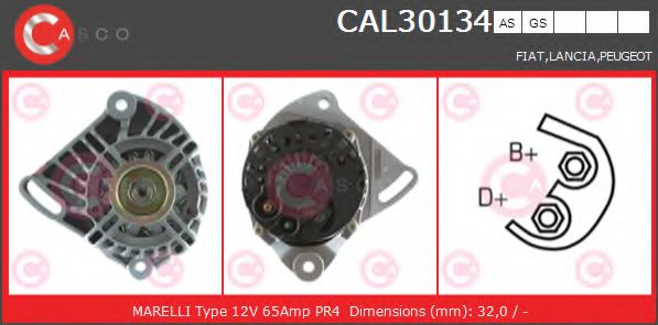 CASCO CAL30134AS Генератор для автомобилей с усиленным рулевым механизмом для FIAT PALIO (Фиат Палио) CASCO CAL30134AS Генератор для автомобилей с усиленным рулевым механизмом для FIAT PALIO (Фиат Палио)