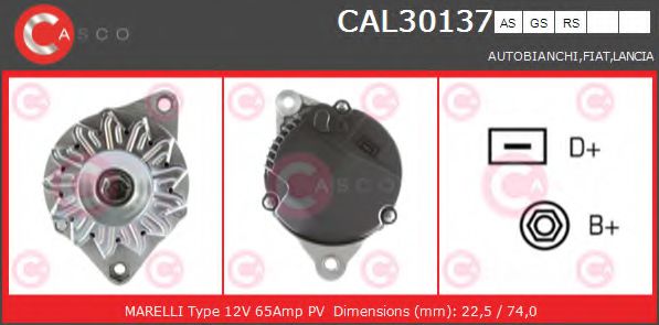 CASCO CAL30137AS Генератор для LANCIA (Лансиа/лянча) CASCO CAL30137AS Генератор для LANCIA (Лансиа/лянча)
