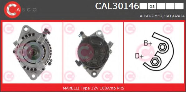 CASCO CAL30146GS Генератор для ALFA-ROMEO (Алфа-ромэо) CASCO CAL30146GS Генератор для ALFA-ROMEO (Алфа-ромэо)