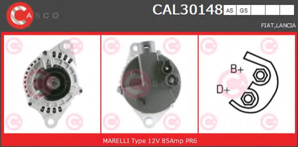 CASCO CAL30148AS Генератор для FIAT BRAVA (Фиат Брава) CASCO CAL30148AS Генератор для FIAT BRAVA (Фиат Брава)