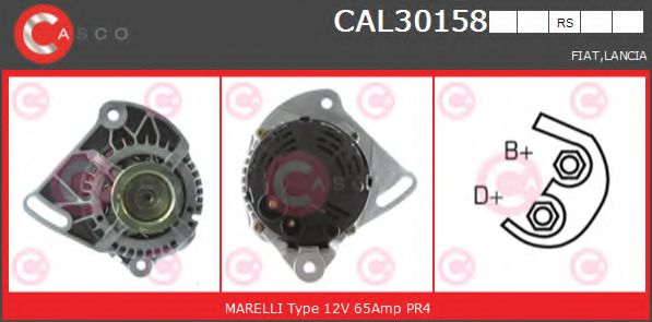 CASCO CAL30158RS Генератор для автомобилей с усиленным рулевым механизмом для FIAT (Фиат) CASCO CAL30158RS Генератор для автомобилей с усиленным рулевым механизмом для FIAT (Фиат)