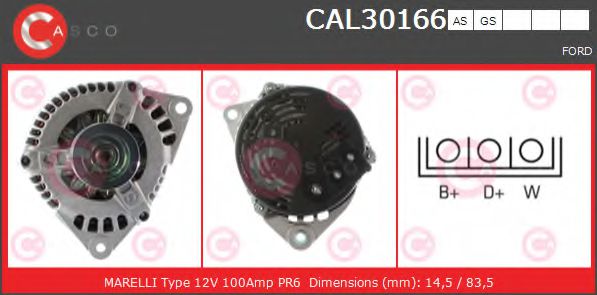 CASCO CAL30166AS Генератор для FORD TRANSIT NEO (Форд Трансит нэо) CASCO CAL30166AS Генератор для FORD TRANSIT NEO (Форд Трансит нэо)