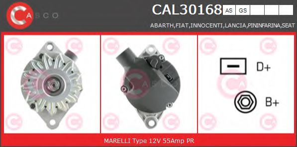 CASCO CAL30168AS Генератор для LANCIA (Лансиа/лянча) CASCO CAL30168AS Генератор для LANCIA (Лансиа/лянча)