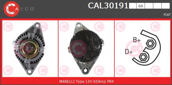 CASCO CAL30191GS Генератор 12 1998 для FIAT BRAVA (Фиат Брава) CASCO CAL30191GS Генератор 12 1998 для FIAT BRAVA (Фиат Брава)