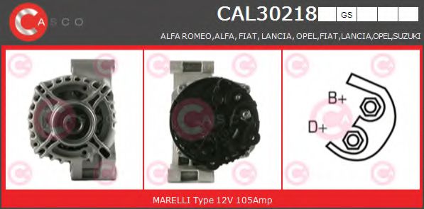 CASCO CAL30218GS Генератор для SUZUKI (Сузуки) CASCO CAL30218GS Генератор для SUZUKI (Сузуки)