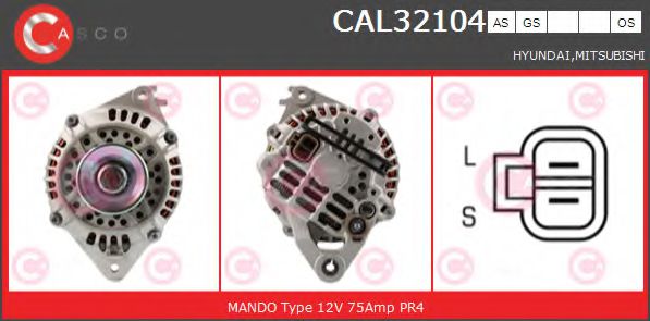 CASCO CAL32104GS Генератор для HYUNDAI SONATA III (Хендай Соната 3) CASCO CAL32104GS Генератор для HYUNDAI SONATA III (Хендай Соната 3)
