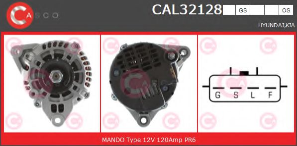 CASCO CAL32128GS Генератор для HYUNDAI GENESIS (Хендай Гэнэсис) CASCO CAL32128GS Генератор для HYUNDAI GENESIS (Хендай Гэнэсис)