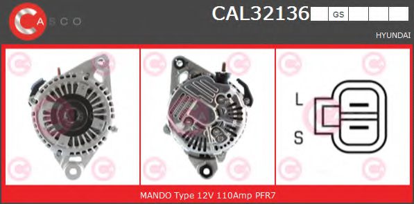 CASCO CAL32136GS Генератор для HYUNDAI I800 (Хендай И800) CASCO CAL32136GS Генератор для HYUNDAI I800 (Хендай И800)