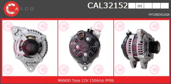 CASCO CAL32152GS Генератор для KIA (Киа) CASCO CAL32152GS Генератор для KIA (Киа)