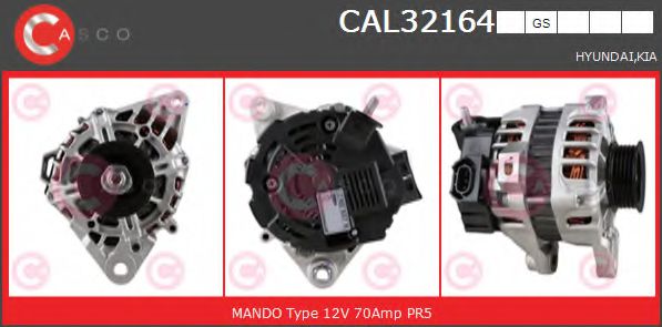 CASCO CAL32164GS Генератор для KIA (Киа) CASCO CAL32164GS Генератор для KIA (Киа)