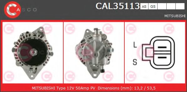 CASCO CAL35113AS Генератор для MITSUBISHI MONTERO (Митсубиши/митсубиси Монтэро) CASCO CAL35113AS Генератор для MITSUBISHI MONTERO (Митсубиши/митсубиси Монтэро)