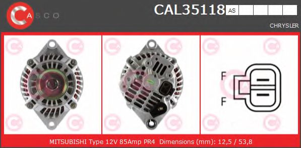 CASCO CAL35118AS Генератор для CHRYSLER (Крайслер) CASCO CAL35118AS Генератор для CHRYSLER (Крайслер)