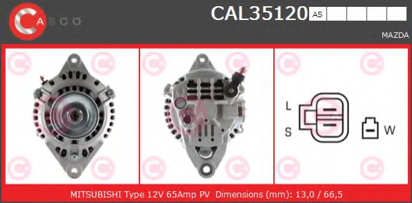 CASCO CAL35120AS Генератор для MAZDA 323 ASTINA IV (Мазда 323 астина 4) CASCO CAL35120AS Генератор для MAZDA 323 ASTINA IV (Мазда 323 астина 4)