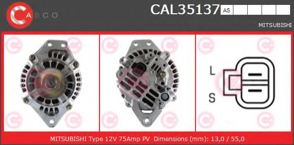 CASCO CAL35137AS Генератор для MITSUBISHI L 300 STARWAGON (Митсубиши/митсубиси Л 300 старвагон) CASCO CAL35137AS Генератор для MITSUBISHI L 300 STARWAGON (Митсубиши/митсубиси Л 300 старвагон)