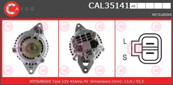 CASCO CAL35141AS Генератор для MITSUBISHI L 300 STARWAGON (Митсубиши/митсубиси Л 300 старвагон) CASCO CAL35141AS Генератор для MITSUBISHI L 300 STARWAGON (Митсубиши/митсубиси Л 300 старвагон)