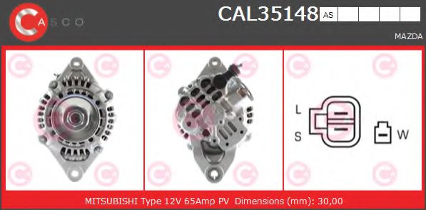 CASCO CAL35148AS Генератор для MAZDA 323 ASTINA IV (Мазда 323 астина 4) CASCO CAL35148AS Генератор для MAZDA 323 ASTINA IV (Мазда 323 астина 4)