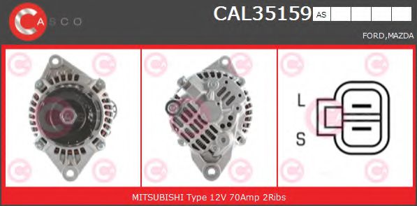 CASCO CAL35159AS Генератор для MAZDA B-SERIE (Мазда Б-сэриэ) CASCO CAL35159AS Генератор для MAZDA B-SERIE (Мазда Б-сэриэ)