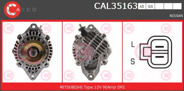 CASCO CAL35163AS Генератор для NISSAN PICKUP / NP300 III (Ниссан Пиcкуп / нп300 3) CASCO CAL35163AS Генератор для NISSAN PICKUP / NP300 III (Ниссан Пиcкуп / нп300 3)
