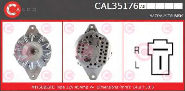CASCO CAL35176AS Генератор для MITSUBISHI GALANT II (Митсубиши/митсубиси Галант 2) CASCO CAL35176AS Генератор для MITSUBISHI GALANT II (Митсубиши/митсубиси Галант 2)