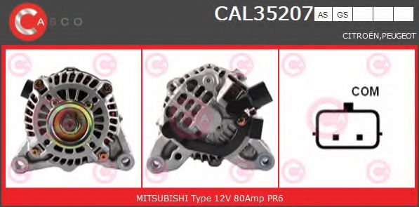CASCO CAL35207AS Генератор для PEUGEOT 207 SW (Пежо 207 св) CASCO CAL35207AS Генератор для PEUGEOT 207 SW (Пежо 207 св)