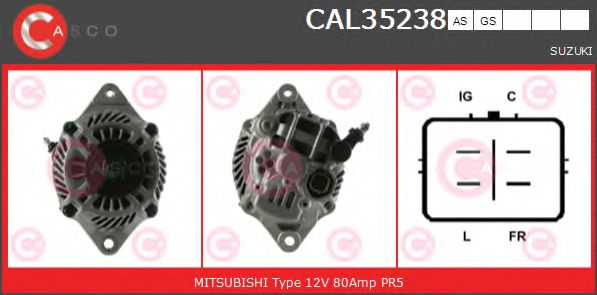 CASCO CAL35238AS Генератор для SUZUKI GRAND VITARA II (Сузуки Гранд витара 2) CASCO CAL35238AS Генератор для SUZUKI GRAND VITARA II (Сузуки Гранд витара 2)