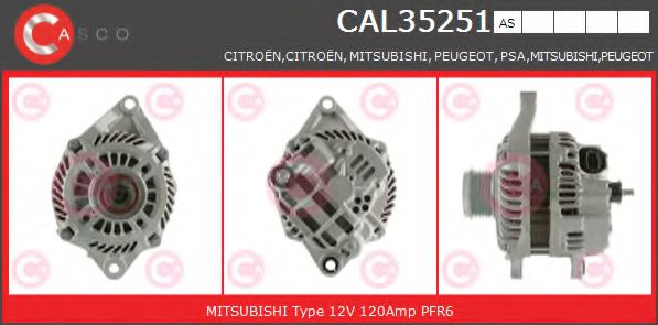 CASCO CAL35251AS Генератор для MITSUBISHI GALANT FORTIS SPORTBACK (Митсубиши/митсубиси Галант фортис спортбаcк) CASCO CAL35251AS Генератор для MITSUBISHI GALANT FORTIS SPORTBACK (Митсубиши/митсубиси Галант фортис спортбаcк)