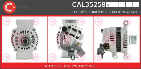 CASCO CAL35258AS Генератор для PEUGEOT (Пежо) CASCO CAL35258AS Генератор для PEUGEOT (Пежо)