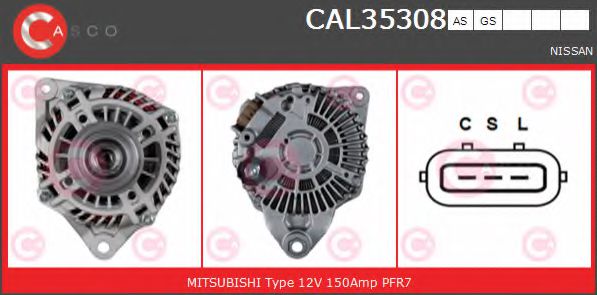 CASCO CAL35308AS Генератор для NISSAN NP300 (Ниссан Нп300) CASCO CAL35308AS Генератор для NISSAN NP300 (Ниссан Нп300)