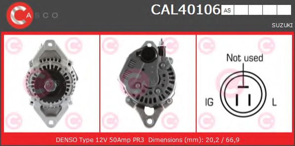 CASCO CAL40106AS Генератор для SUZUKI (Сузуки) CASCO CAL40106AS Генератор для SUZUKI (Сузуки)