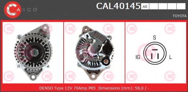 CASCO CAL40145AS Генератор 3S-FE для TOYOTA (Тойота/тоета) CASCO CAL40145AS Генератор 3S-FE для TOYOTA (Тойота/тоета)