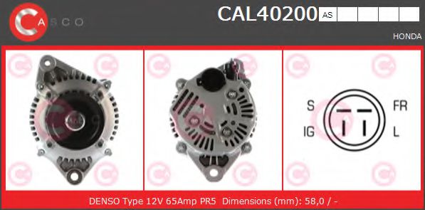 CASCO CAL40200AS Генератор 1001262 для HONDA (Хонда) CASCO CAL40200AS Генератор 1001262 для HONDA (Хонда)