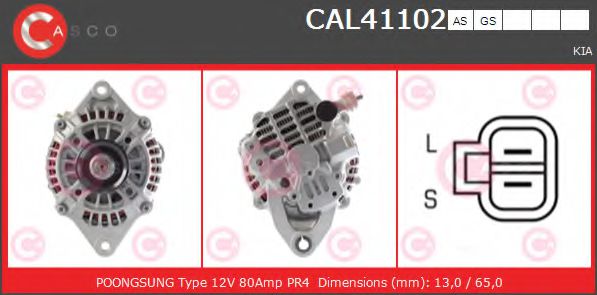 CASCO CAL41102GS Генератор для KIA (Киа) CASCO CAL41102GS Генератор для KIA (Киа)