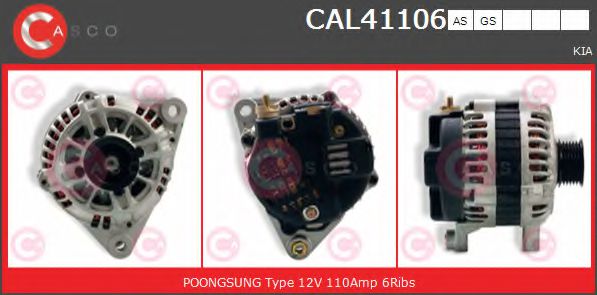 CASCO CAL41106AS Генератор для KIA SEDONA I (Киа Сэдона и) CASCO CAL41106AS Генератор для KIA SEDONA I (Киа Сэдона и)