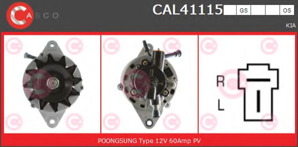 CASCO CAL41115OS Генератор для KIA K2700 (Киа К2700) CASCO CAL41115OS Генератор для KIA K2700 (Киа К2700)
